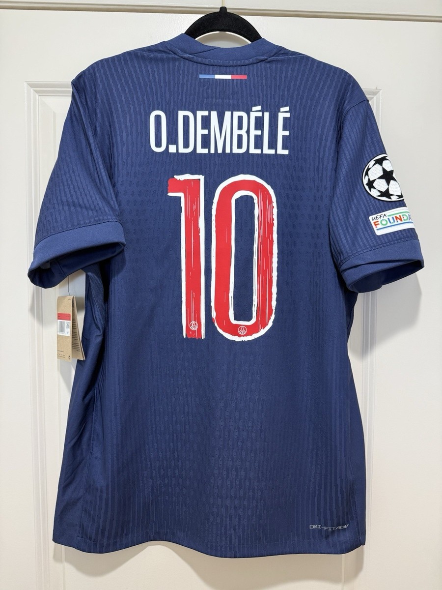 Dembele #10 Mens LARGE Nike Authentic Paris Saint-Germain Home UCL
