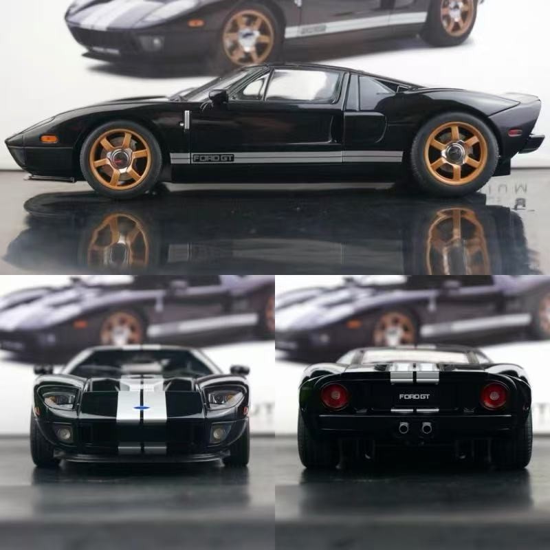 SUPER RARE* Autoart 1/18 2004 FORD GT Black with White Stripes | eBay