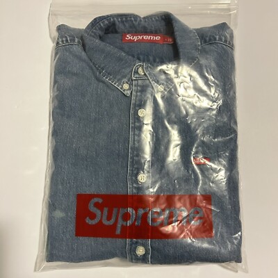 Supreme Small Box Logo Denim Shirt Size Men's Large 2023 | eBay