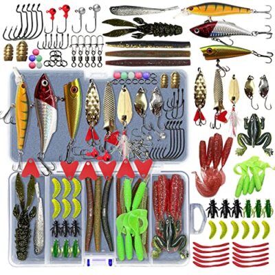 Fishing Lures Kit Set, Baits Tackle Including 87Pcs Fishing Lures