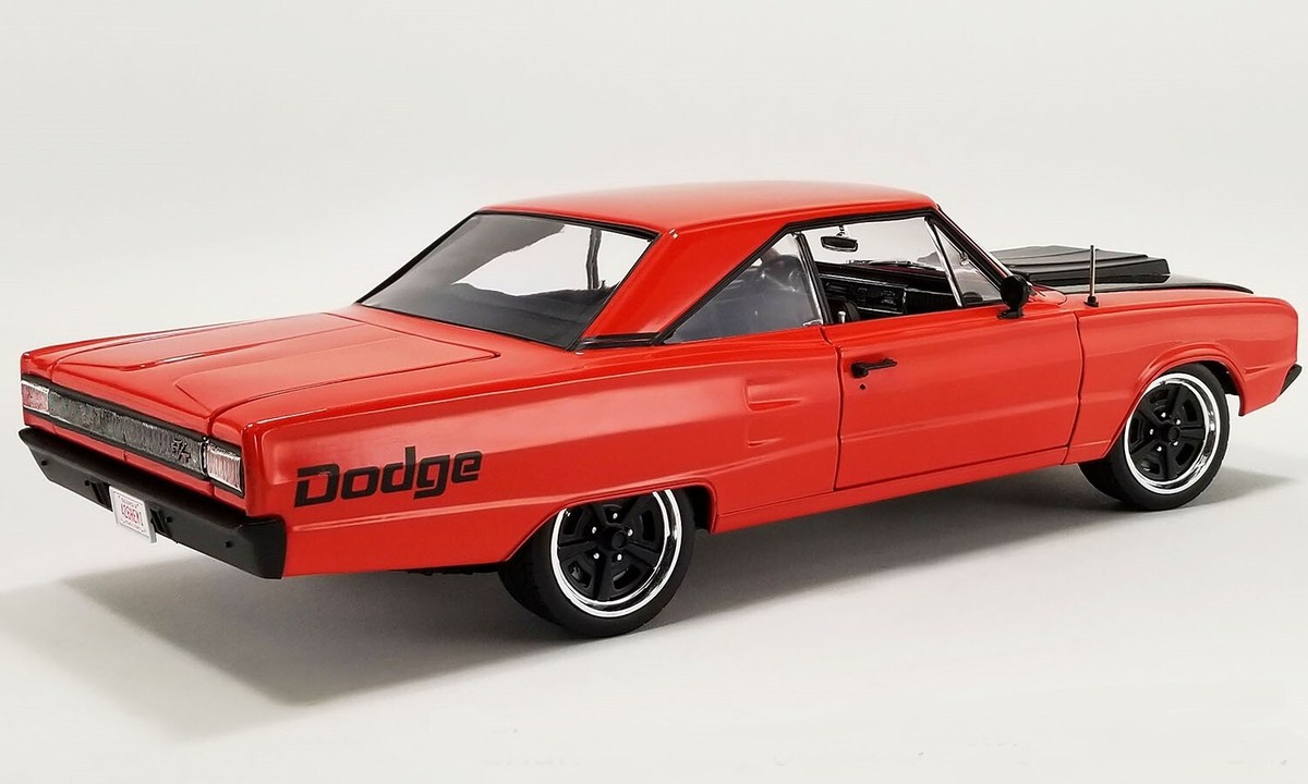 1967 DODGE CORONET R/T RESTOMOD 426 HEMI PRIMER RED CAR 1:18 ACME