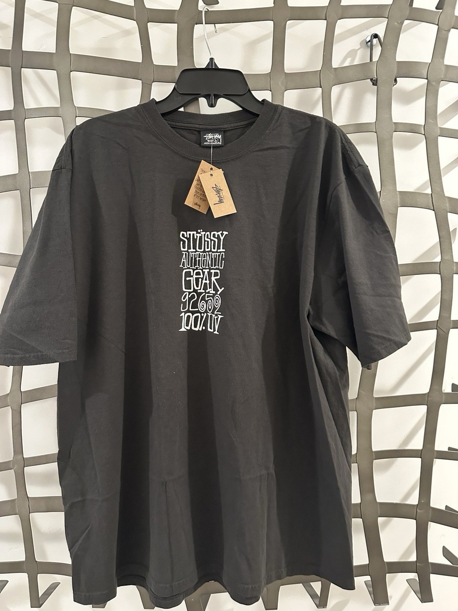 Stussy x AUTHENTIC GEAR TEE PIGMENT DYED Tshirt Mens L Black 2025