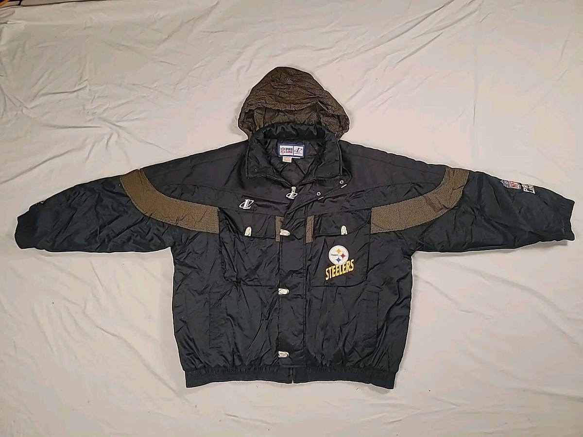 NFL Pro Line Logo Athletic Pittsburgh Steelers Vtg Mens Full Zip