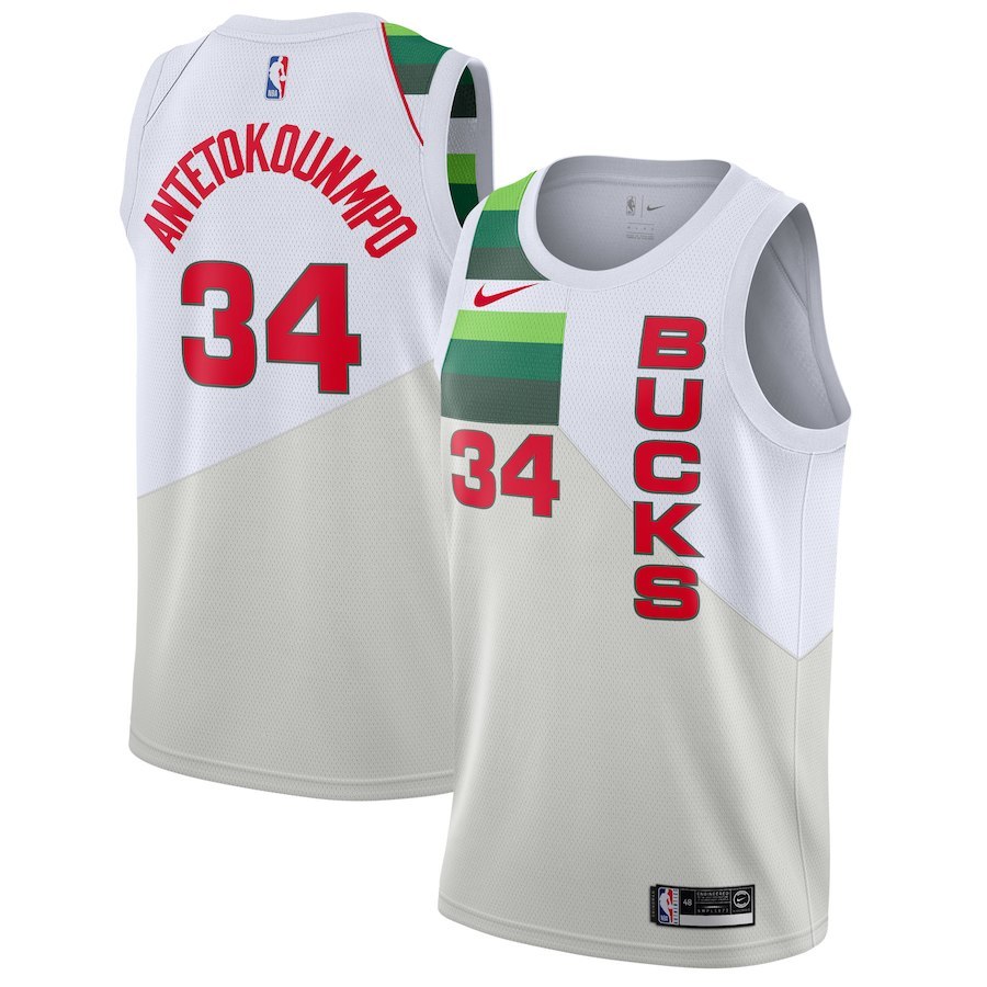 Giannis Antetokounmpo Milwaukee Bucks Nike Earned Edition Swingman