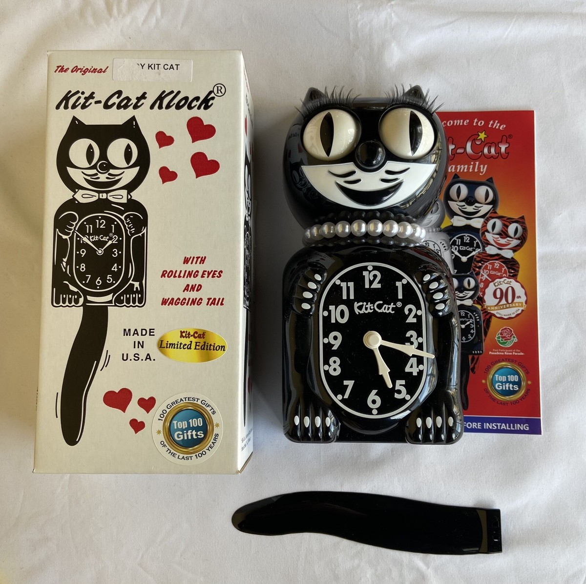 NEW Black Lady KIT CAT CLOCK LBC-1 eyes move SuPeR CuTe! | eBay