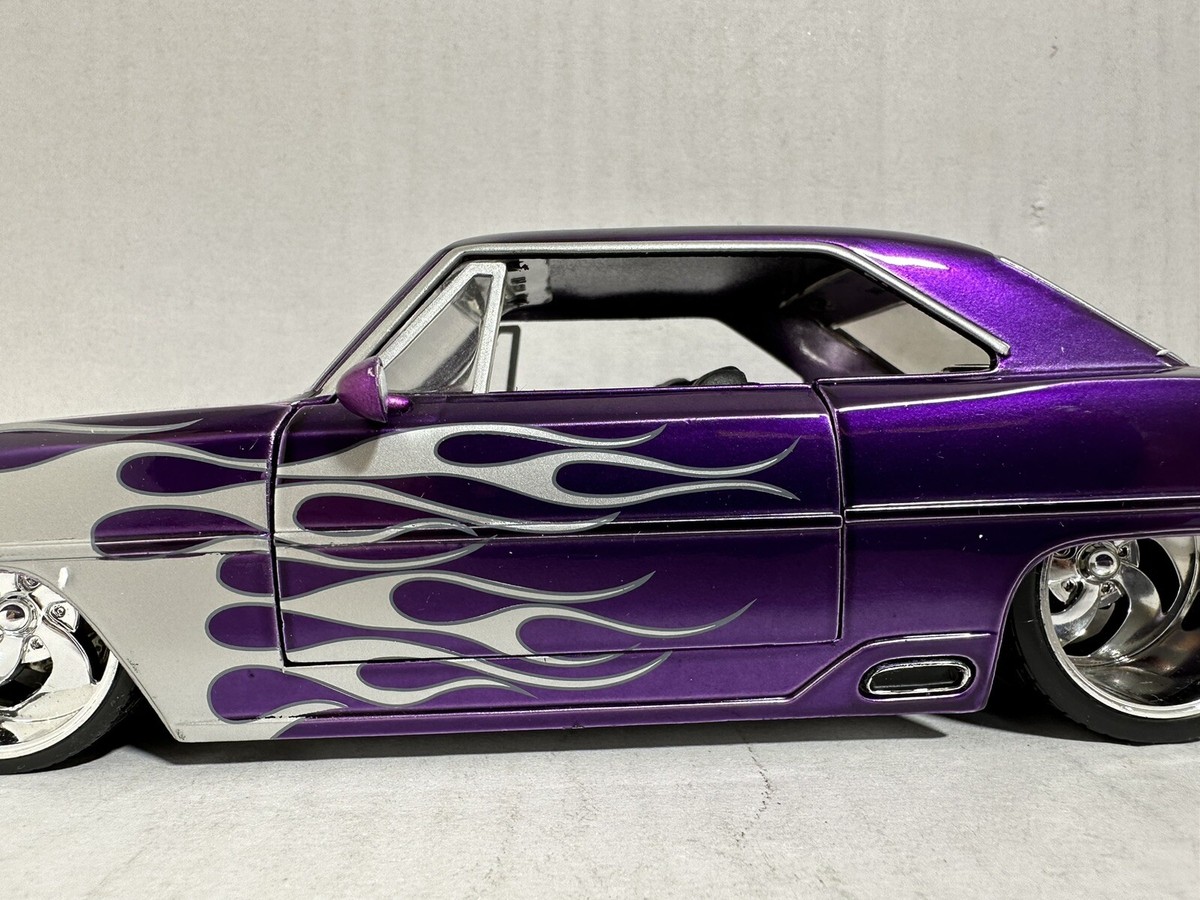 JADA BIGTIME BTM 1967 CHEVY NOVA SS PURPLE / SILVER 1:24 DIECAST