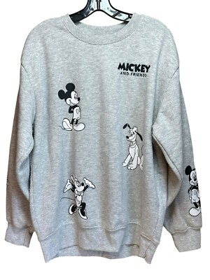 Disney Mickey And Friends Gray Pullover Sweatshirt Size XL