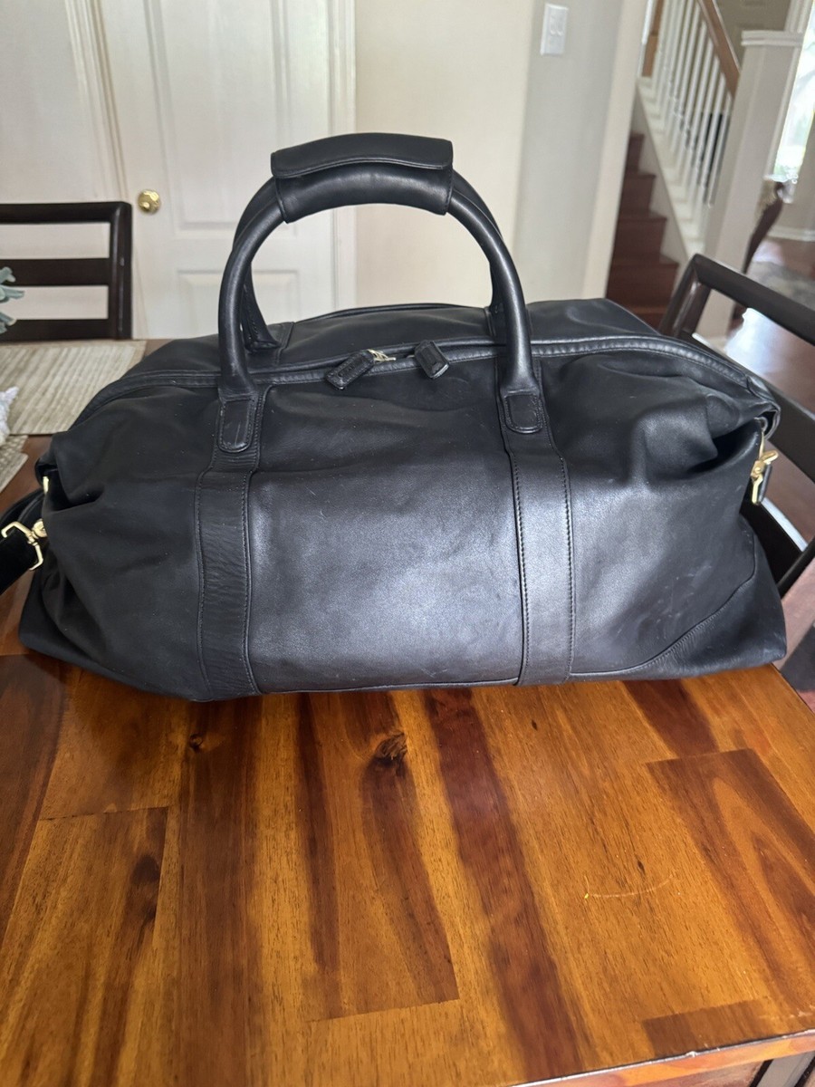Coach Vintage Black Leather Travel Duffel Bag F 1 S- 0502 | eBay