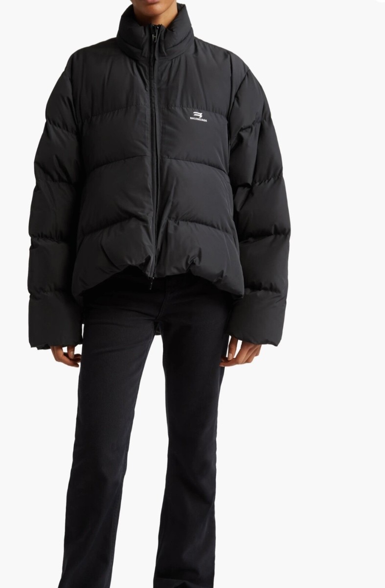 Balenciaga Black C Shape Puffer Zip Up Jacket size 44 | eBay