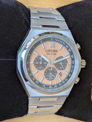 Citizen Zenshin Super Titanium Sapphire Chronograph Salmon Dial