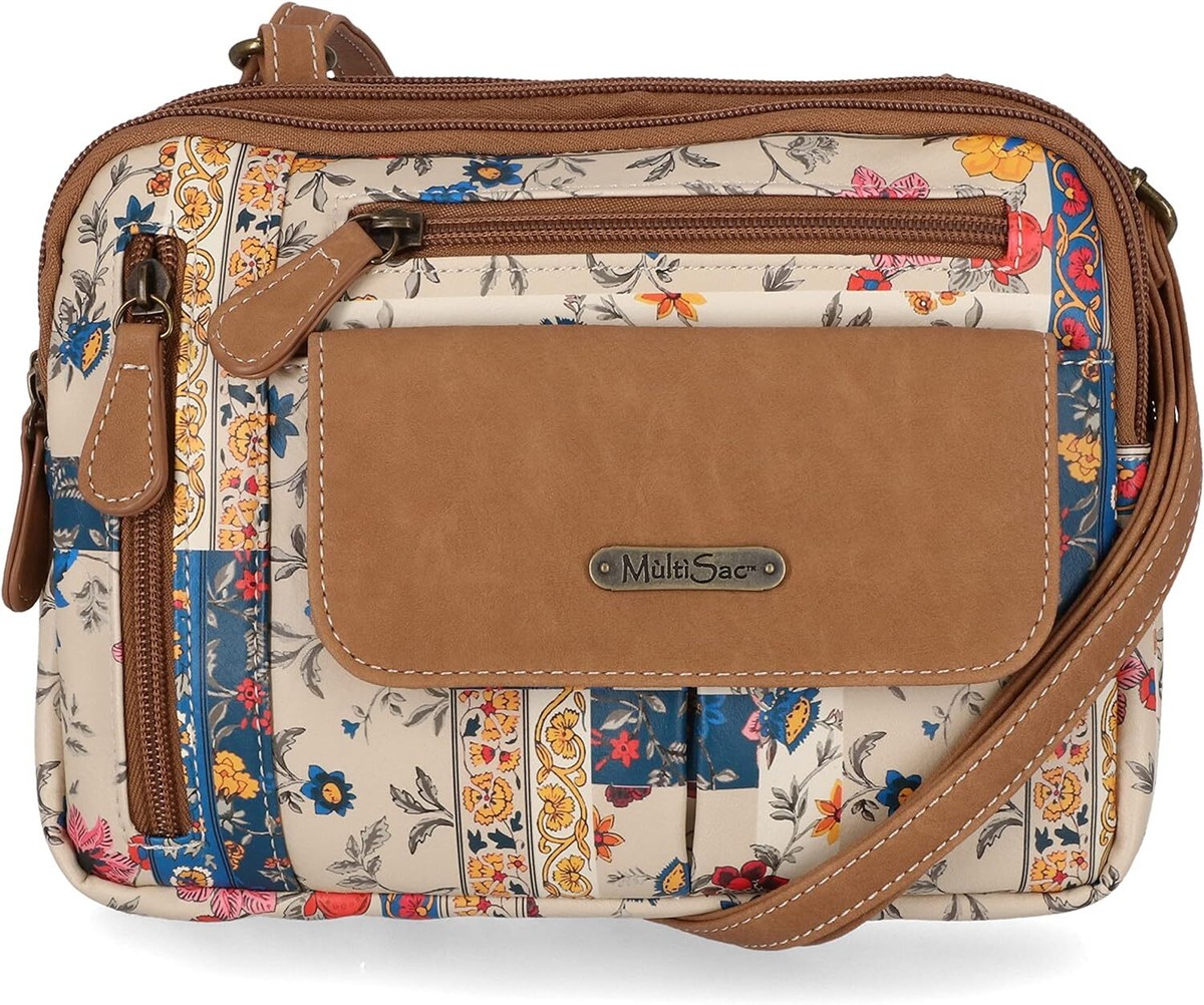 MultiSac Zippy Triple Compartment Crossbody Bag Pretty Patch