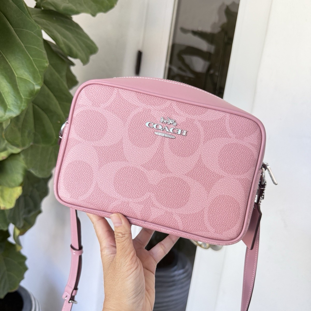 Coach Jamie Camera Bag In Maxi Signature Canvas CCK73 Dusty Pink