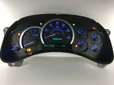 03 04 05 Escalade Speedometer Instrument Gauge Cluster with Blue