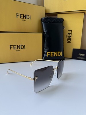 FENDI FE4082US 30B Crystal Endura Gold Gradient Smoke Lens Women