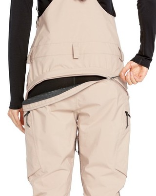 Volcom Elm Stretch Gore Bib Overall Women's Snow Pants, Sand