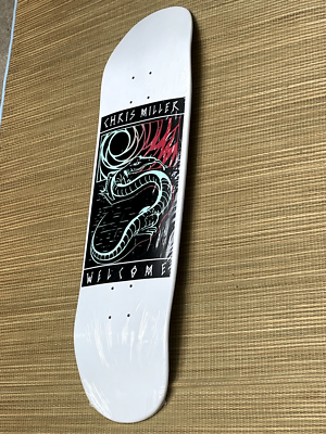 🔥 Chris Miller Lizard Welcome Skateboard deck White Dip - New in