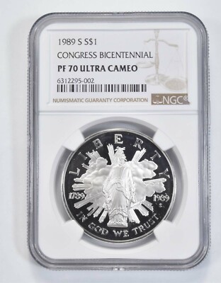 1989-S Congress Commemorative Proof Silver Dollar PF70 UCAM NGC | eBay