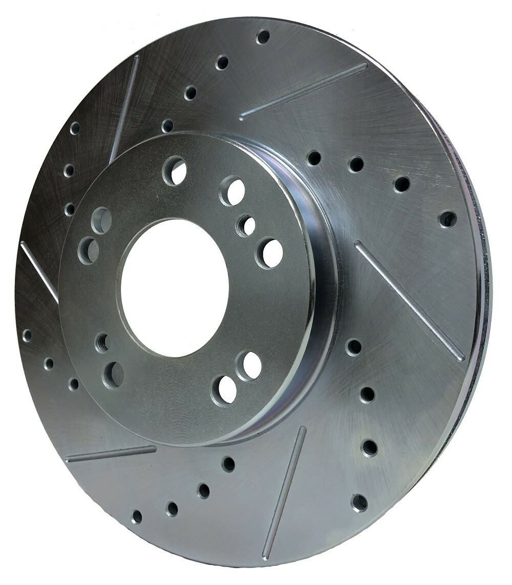 FRONT BRAKENETIC Sport Drill Slot Brake Rotors 30mm Z32 300ZX