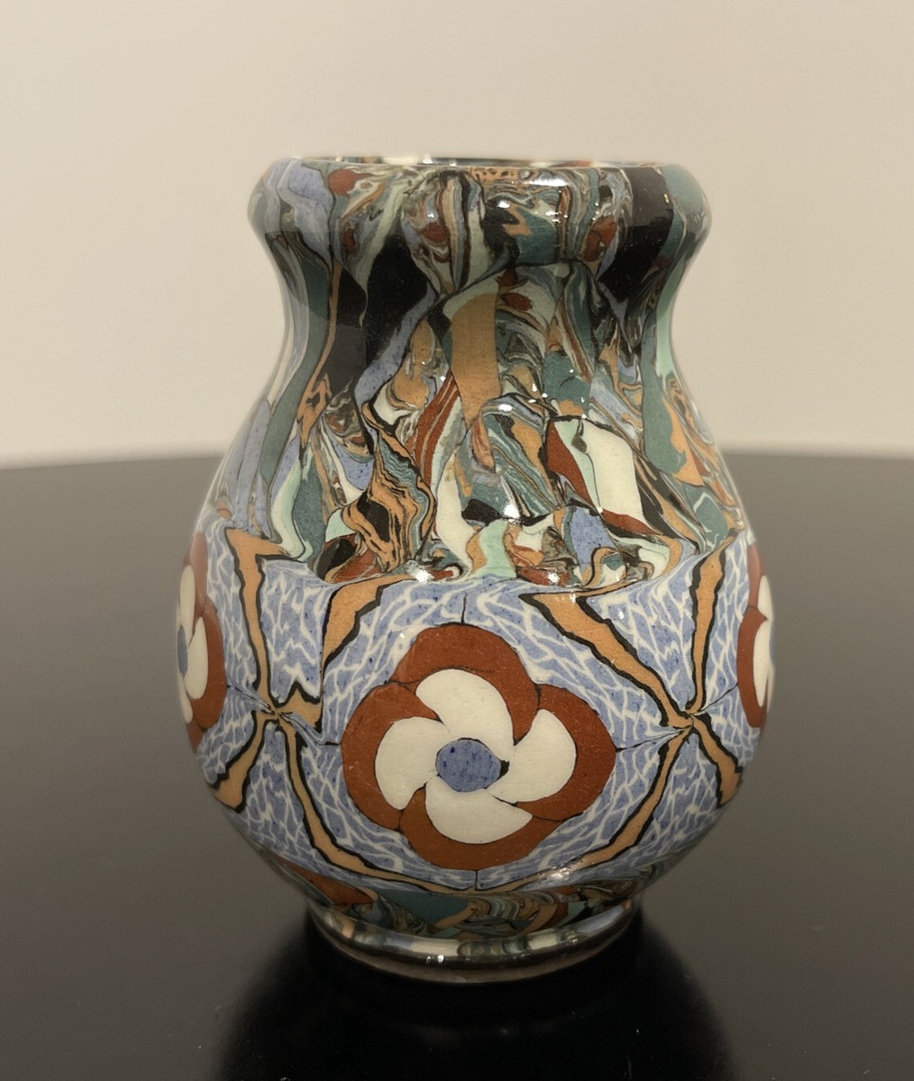 Jean Gerbino Vallauris France Mosaic Art Pottery Cabinet Vase 3.6