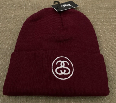 STUSSY SS-LINK CUFF BEANIE BURGUNDY *NWT* | eBay