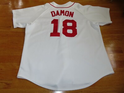 Majestic JOHNNY DAMON No. 18 BOSTON RED SOX (XL) Jersey WHITE | eBay
