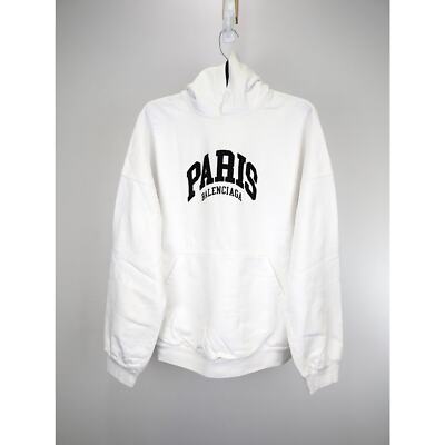 o1rshd1 Q:2 / Paris Balenciaga Logo Hoodie in White Size 1 | eBay