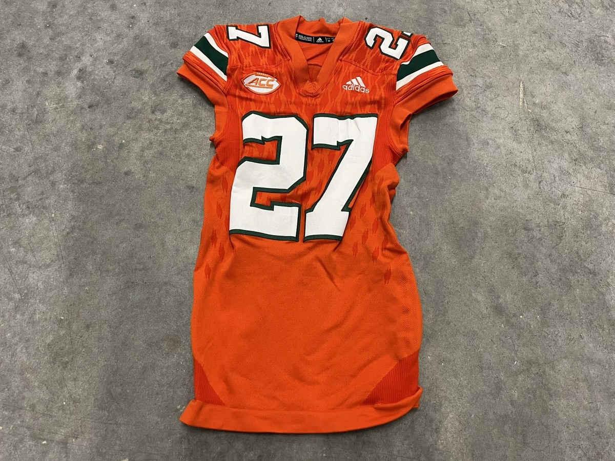 Ryan Mayes Miami Hurricanes Game Used Orange Adidas Football