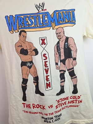 WrestleMania T-shirt X-Seven The Rock vs. Stone Cold Steve Austin