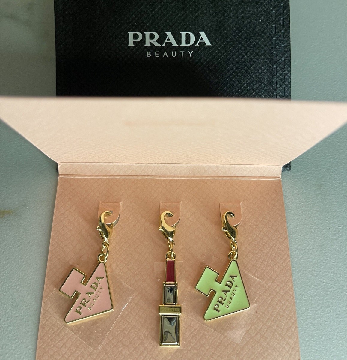 Prada Charm 3 Set Original Pradoxe Bottle Lip Customer Novelty Zip