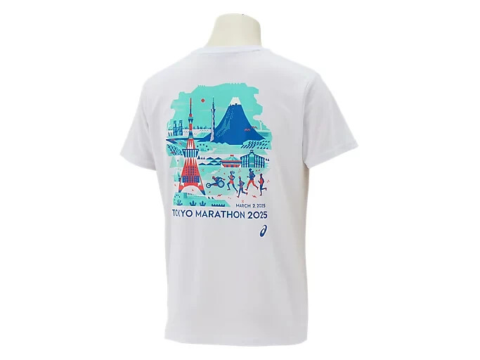 ASICS Tokyo Marathon 2025 T-Shirt 2013A504.100 White Pixel Art