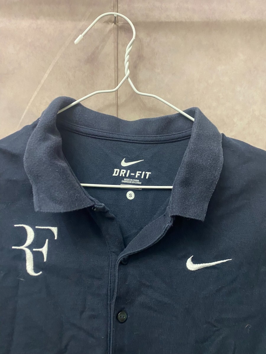 Nike RF Roger Federer Polo T-Shirt Blue Size S | eBay