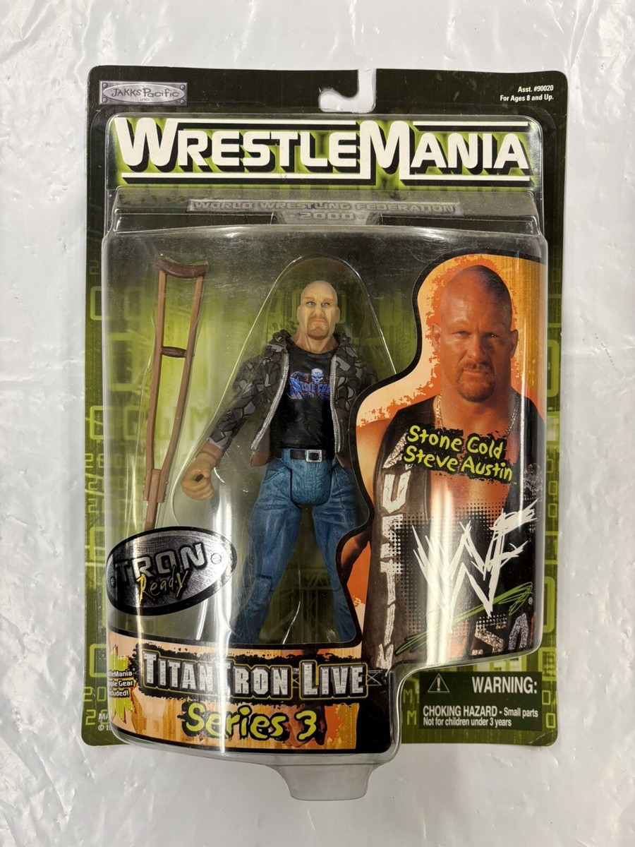 WWF WWE Jakks Stone Cold Steve Austin WrestleMania TitanTron Live