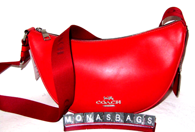 Coach New CT644 Pace Shoulder/Crossbody Bag Miami Red Smooth
