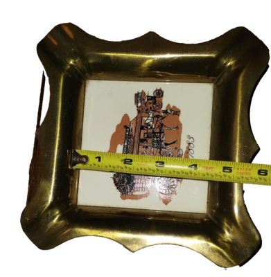 Rare Vintage 1883 Calcasieu Lumber Co Brass Tile Ashtray | eBay