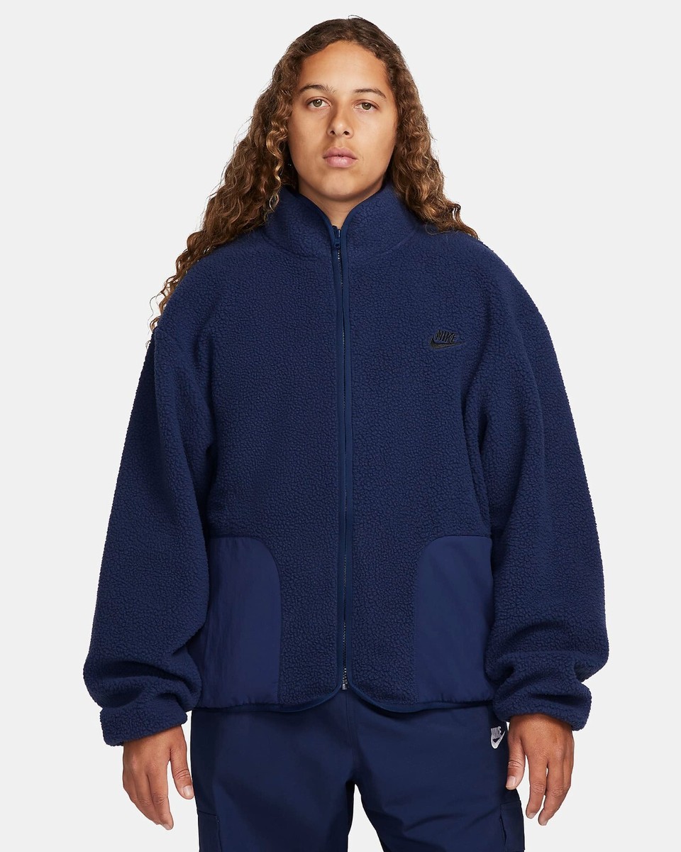 Nike Club Fleece Sherpa Winterized Full Zip Jacket Blue FB8386-410