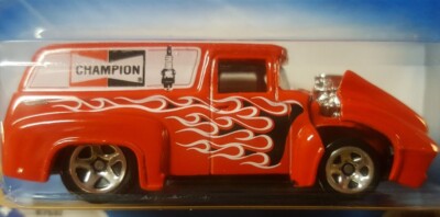Hot Wheels '56 Ford F-100 Panel Red Champion 1:64 Scale Opening