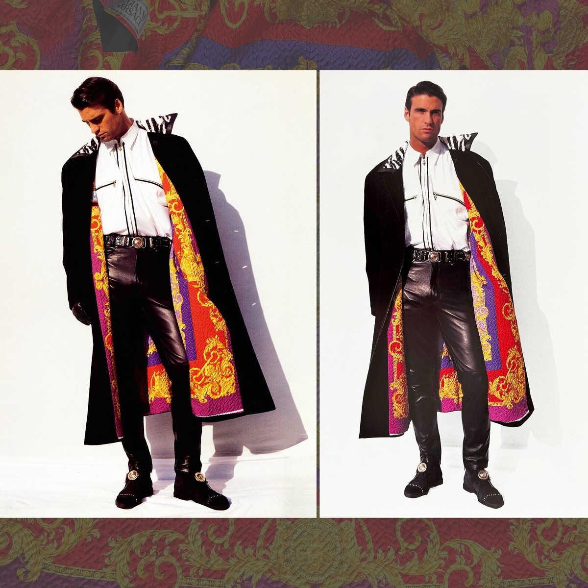 GIANNI VERSACE Pea Coat Wool Quilted w/ Fur Collar from F/W 1992