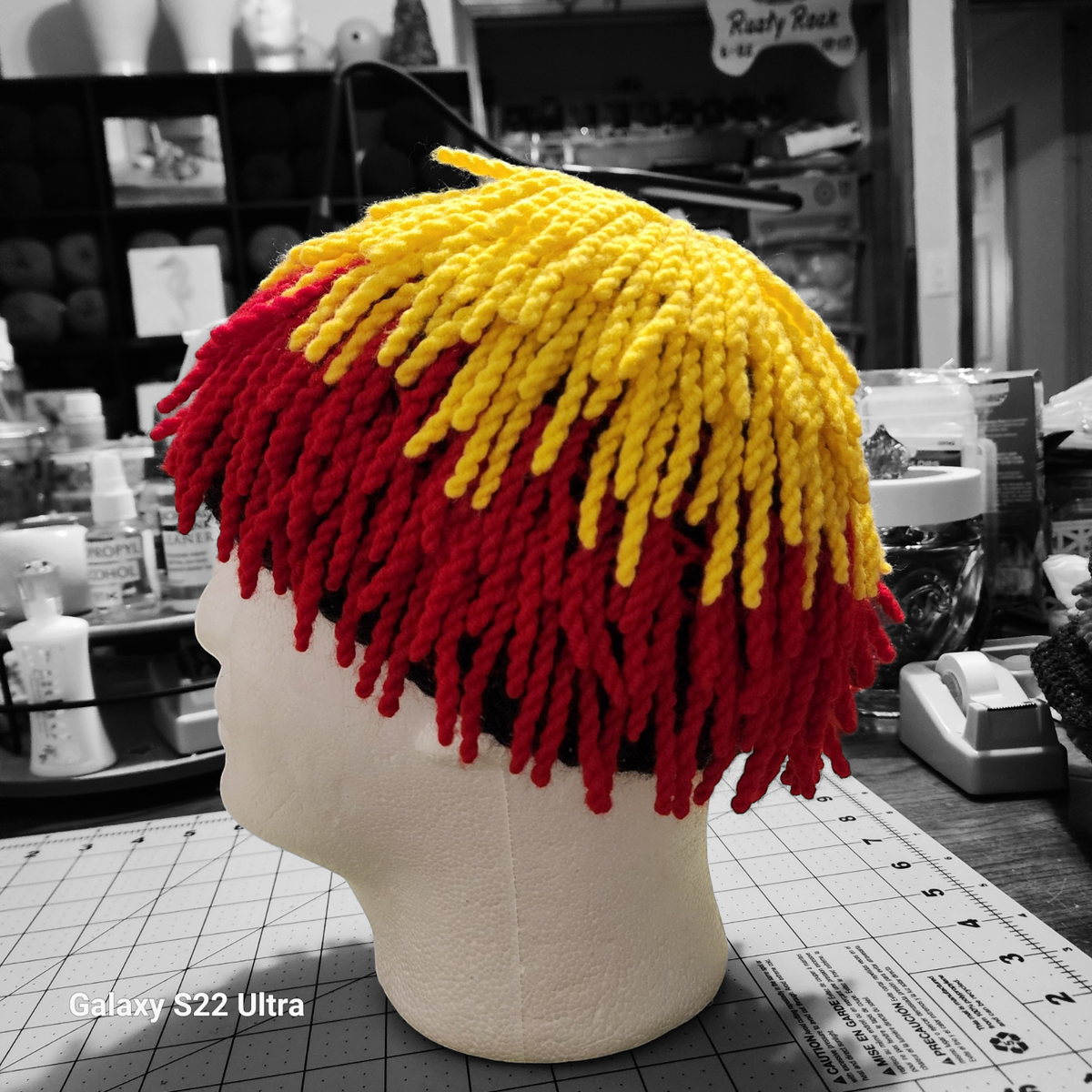 Billy Gibbons, ZZ Top chemo wig and beanie hat for Halloween a