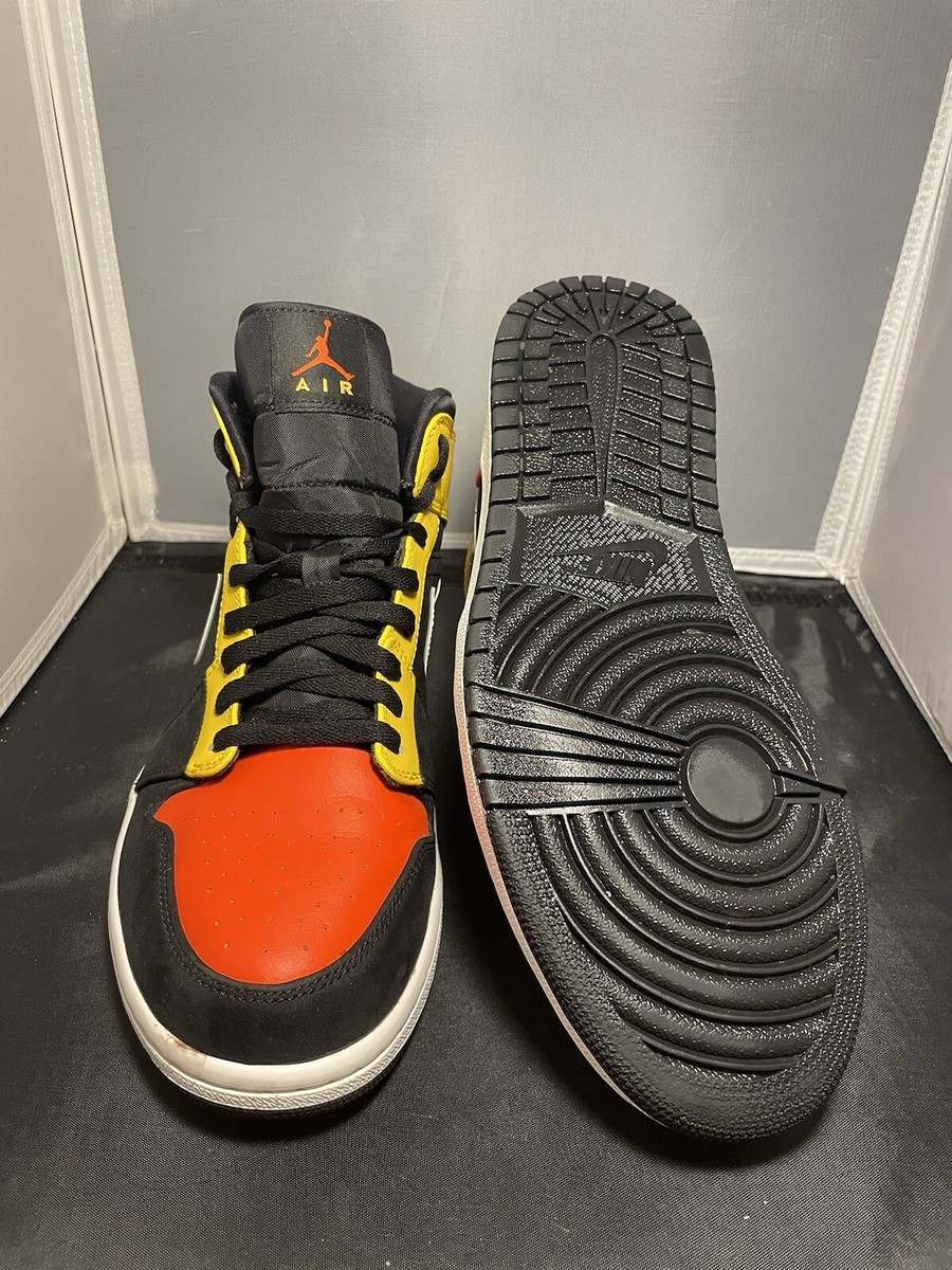 Nike Air Jordan 1 Mid SE Amarillo Orange Mens Sneakers Gym Shoes