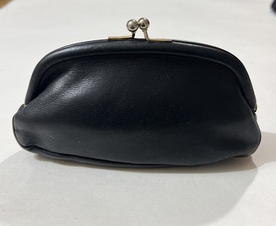 Vintage Coach Kisslock Utility Purse 7160 Black Coin Wallet