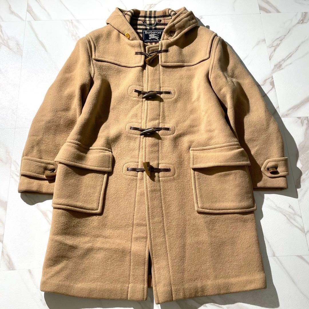 Burberry Wool Duffle Coat pocket color beige size-L fashion women