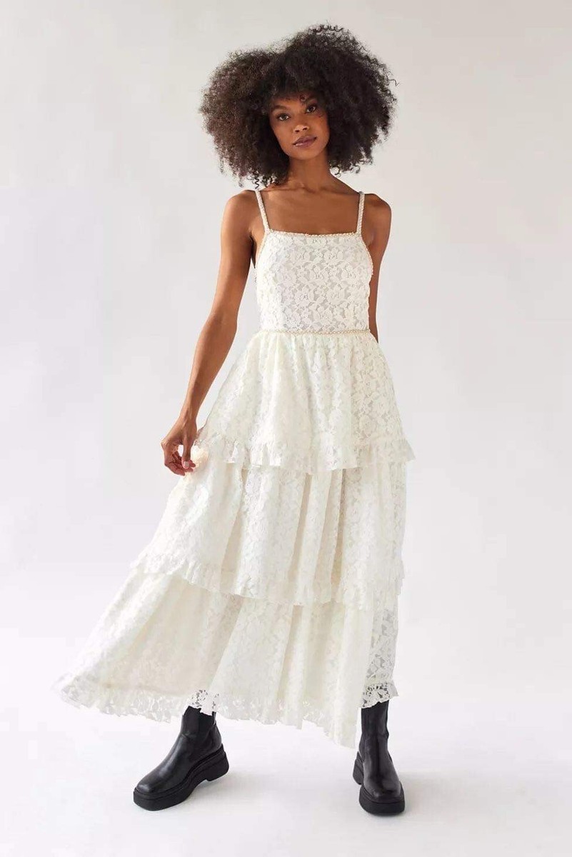 Free People Dream Sister Jane Sofia Lace Midi Dress Size XS | eBay