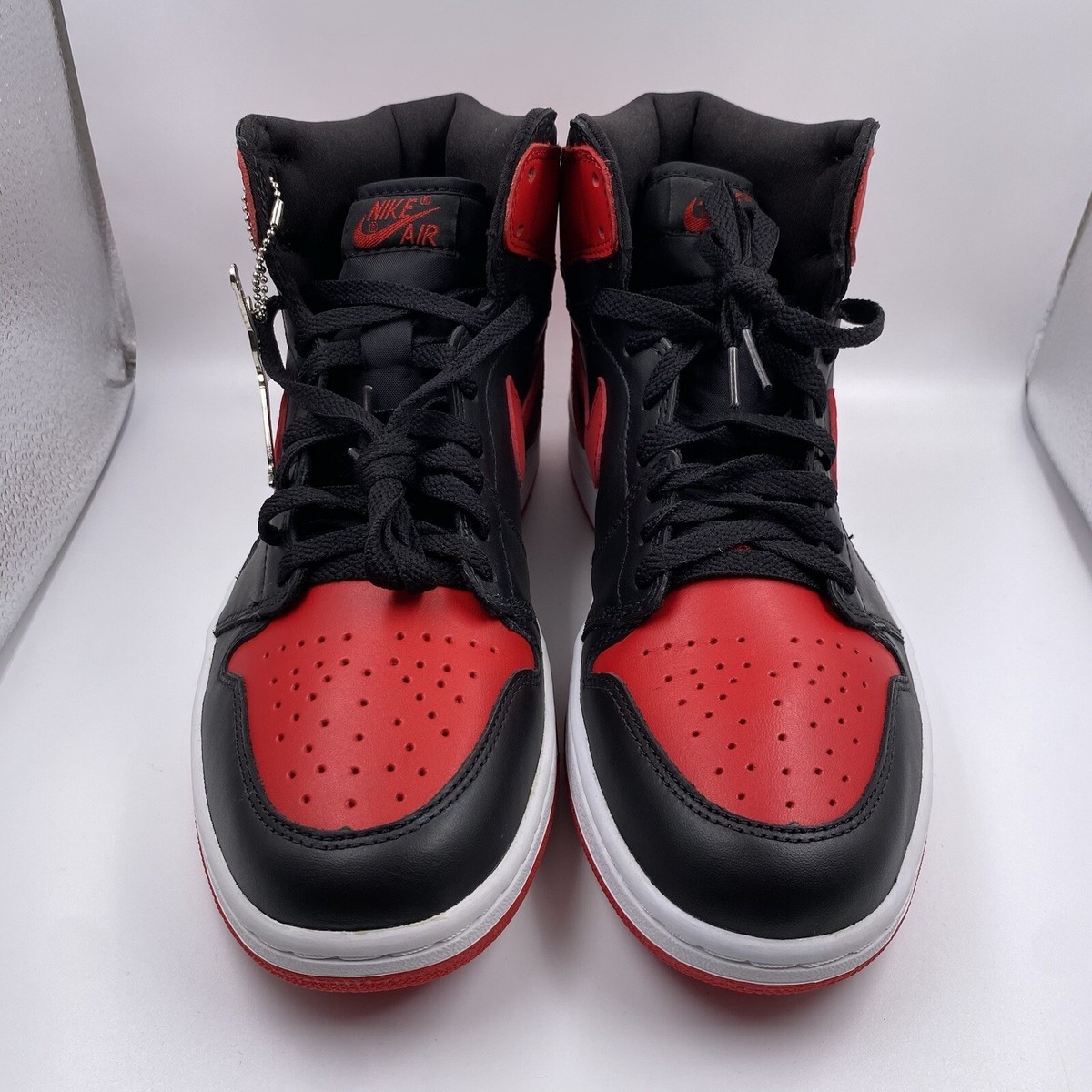 NEW 2001 NIKE AIR JORDAN 1 RETRO BRED BLACK VARSITY RED 136066-061