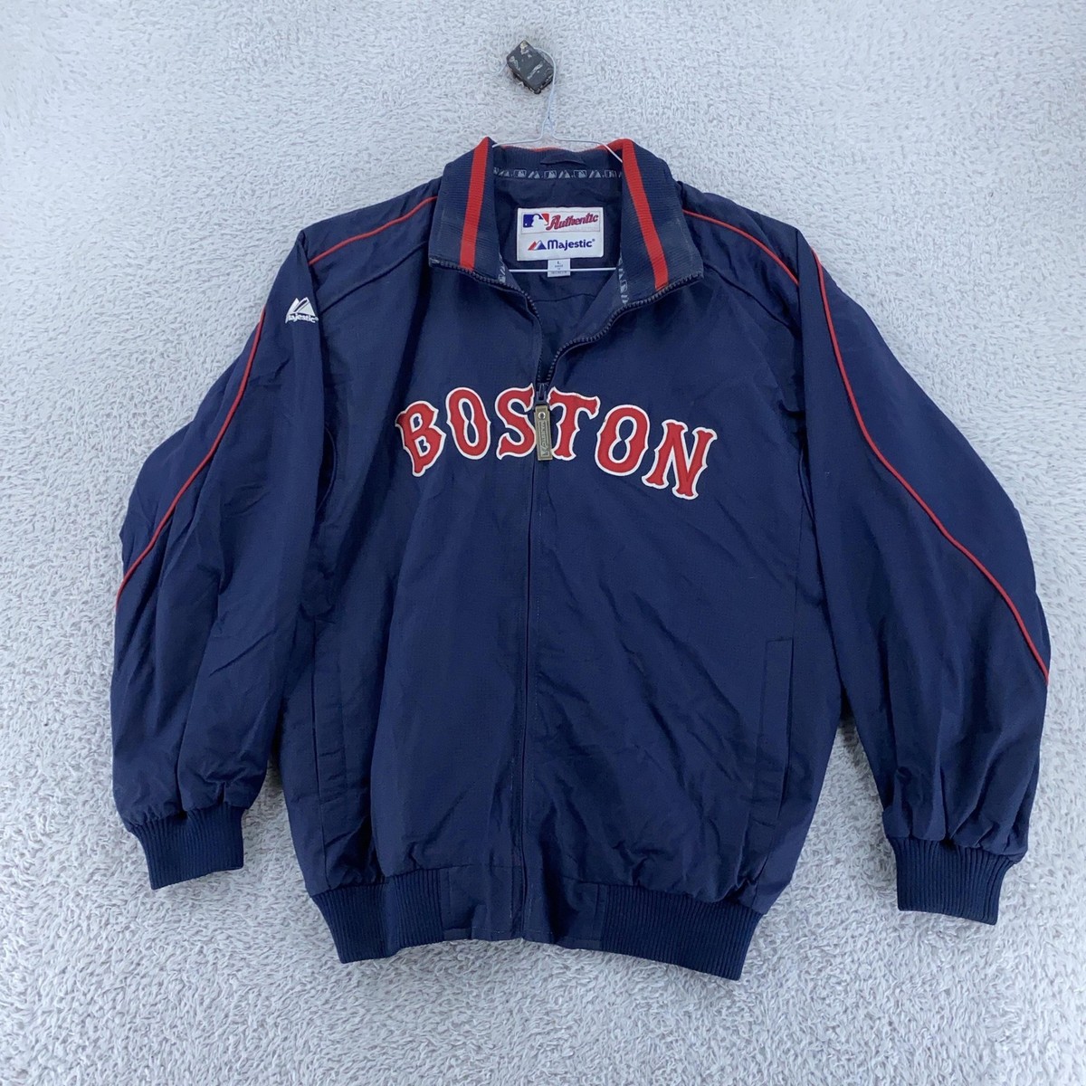 Boston Red Sox Majestic Jacket Mens Large Navy Blue MLB Baseball