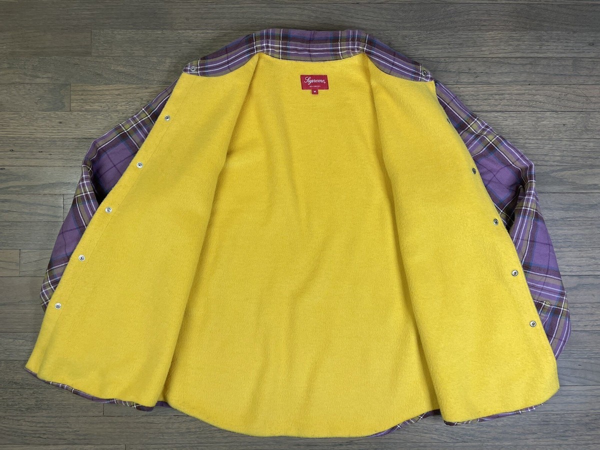 Supreme NY Pile Fleece Lined Plaid Flannel Shirts Jacket Men's