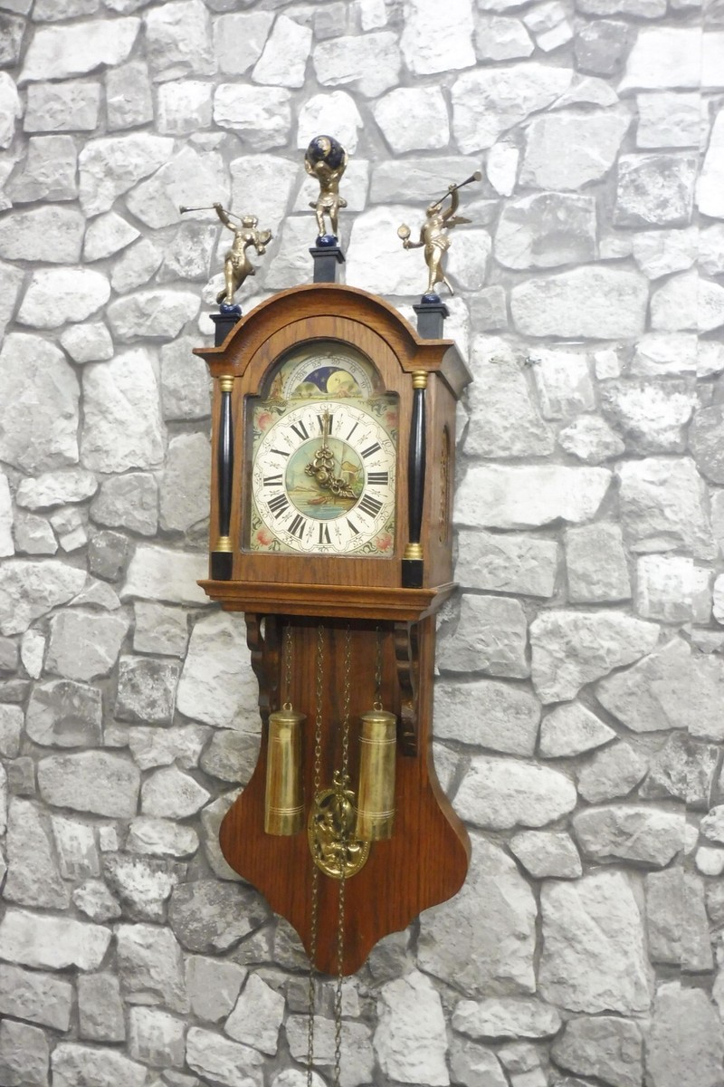 Mid Century Dutch Warmink Wuba Wall Clock Wooden Clock Oak Wood | eBay