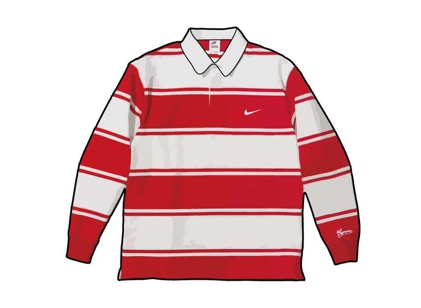 Supreme x Nike Stripe Rugby Red | eBay