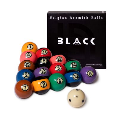 Aramith Tournament Black TV Billiard Pool Ball Set 2 1/4