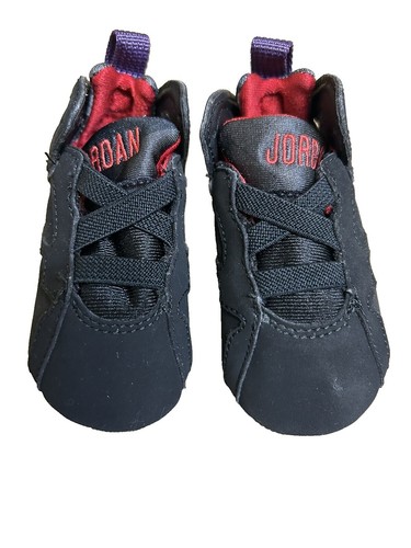 Vintage 1991 First Jordan Baby Shoes Black/Red Size 2 #7789 in