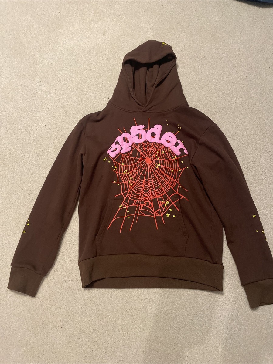 Brown sp5der hoodie size medium | eBay